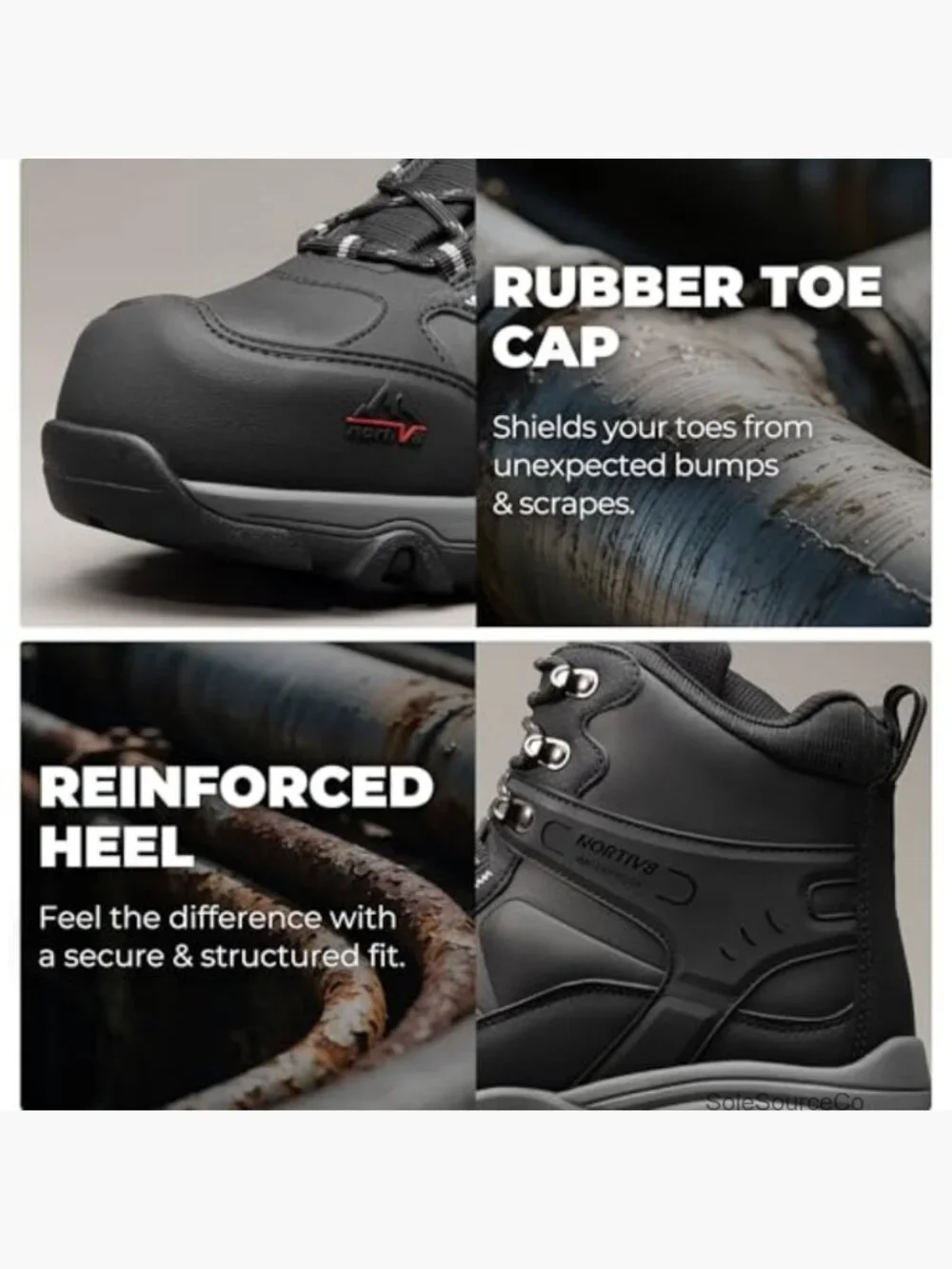 Waterproof Steel Toe Work Boots Slip Resistant Industrial Safety Boots
